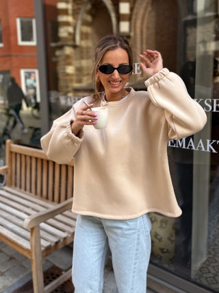 Coffee Addict Sweater / Beige-Brown