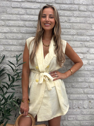 Linen Chic Gilet / Yellow
