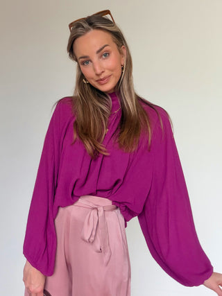 Flowy Sleeve Blouse / Purple