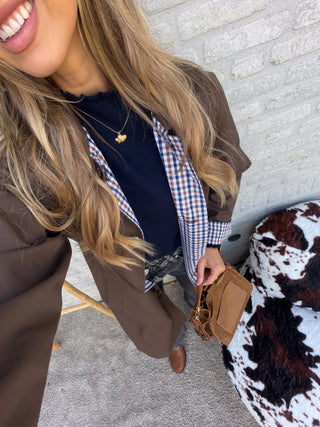 Checked City Coat / Brown