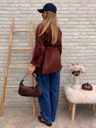 Belted Trench Jacket / Bordeaux