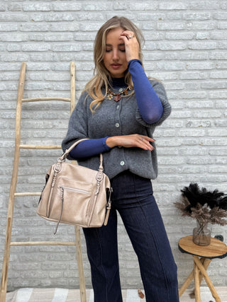 Short Sleeve Knit / Anthracite Gray