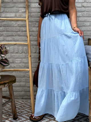 Flowy Maxi Skirt / Light Blue