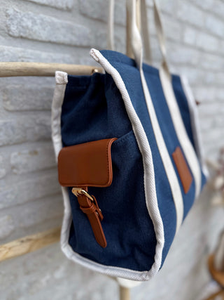 Navy Nomad Bag / Blue-Camel