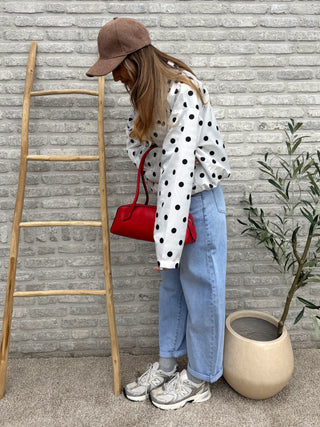 Polka Dot Multi-Way Jacket / White