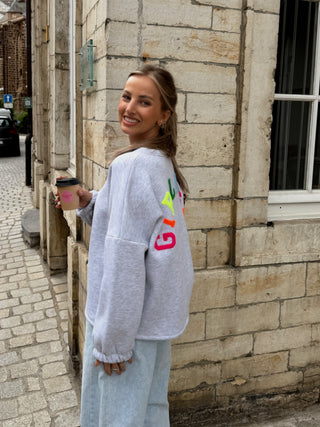 Girlboss Sweater / Grey-Multi