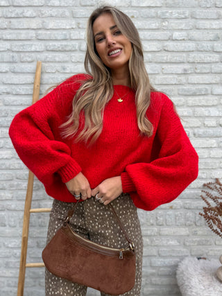 Soft Balloon Knit / Red