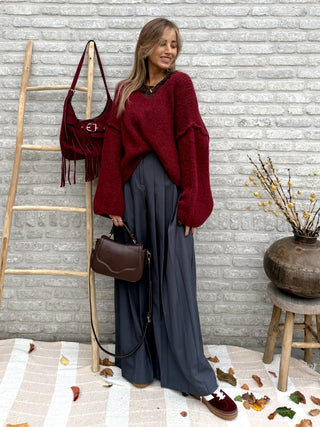 Berry Puff Sweater / Bordeaux