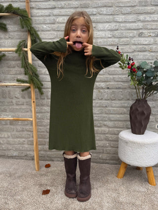 Geribde Knit dress / Khaki