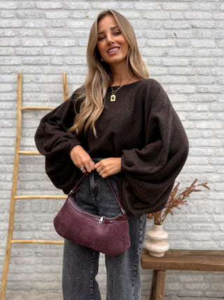 Balloon Sleeve Knit / Brown