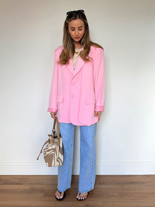 Oversized Detailed Blazer / Pink