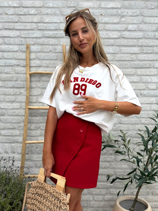San Diego Tee / White-Red