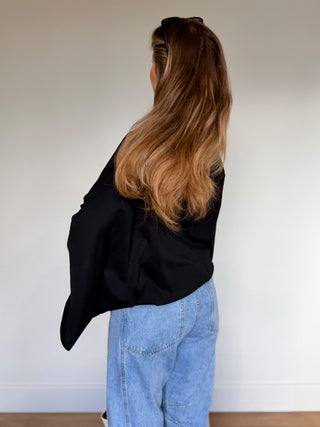 Soft Dolmans Sleeve Top / Black