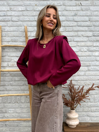Shoulder Detailed Blouse / Bordeaux