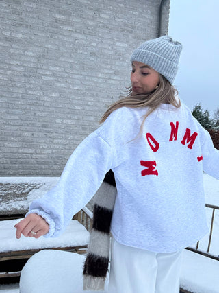 Mommy Sweater / Grey-Red