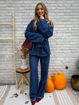Denim Belted Statement Set