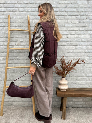 Padded Button Gilet / Bordeaux