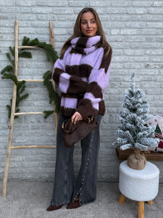 Soft Days Stripe Scarf / Lila-Brown