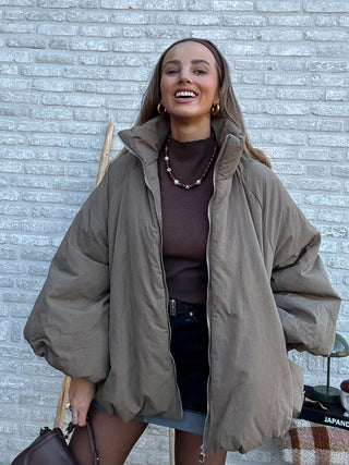 Oversized Puffer Jacket / Taupe