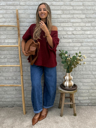 Cut-Out Soft Knit / Bordeaux