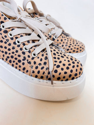 Platform Leopard Sneakers / Beige
