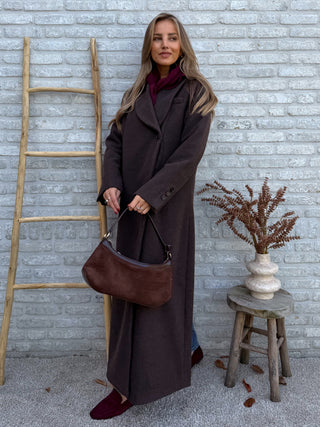 Long Assymetric Coat / Brown