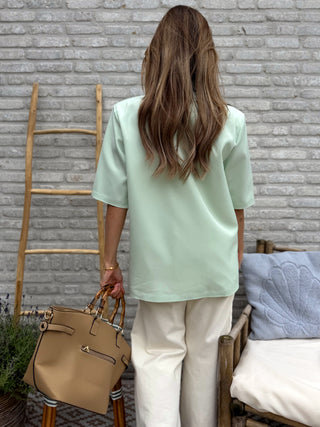 Short Sleeve Blazer / Mint Green