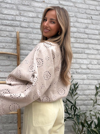 Broderie Oversized Jacket / Beige