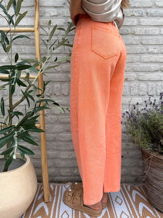 Vintage Wash Jeans / Orange