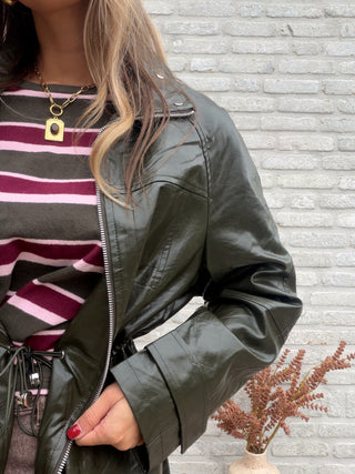 Lacquer Waist Jacket / Khaki