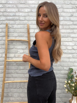 Vintage Rib Tank Top / Blue
