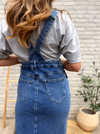 Denim Salopette Dress / Blue