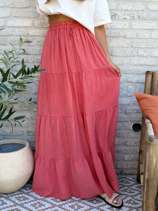 Flowy Maxi Skirt / Old Rose