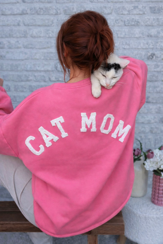 Cat Mom Sweater / Pink-Beige