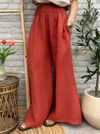 Linen Wide Pants / Terracotta