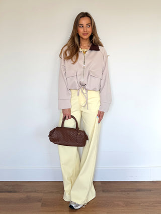 Soft Beige Detailed Bomber / Beige