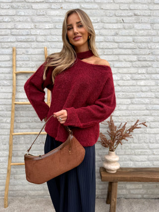 Cut-Out Longsleeve Knit / Bordeaux