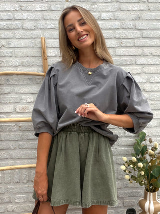 Wash Wide Short / Khaki
