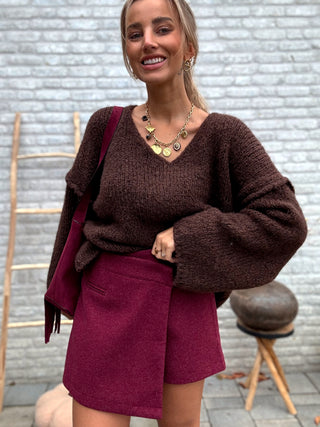 Soft Mini Skort / Burgundy