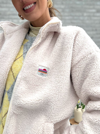 Teddy Zip Bomber / Beige