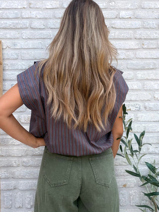 Vintage Stripe Shirt / Aubergine