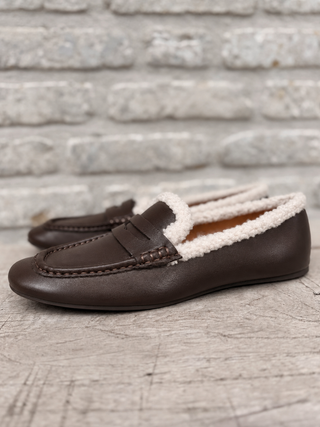 Teddy Leather Look Loafers / Brown