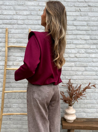 Shoulder Detailed Blouse / Bordeaux
