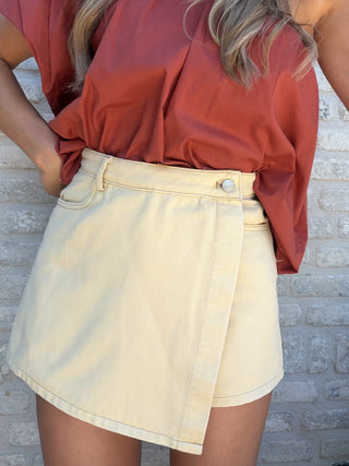 Denim Basic Skort / Beige