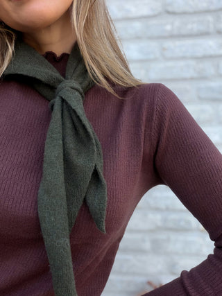 Ribbed Longsleeve Top / Brown