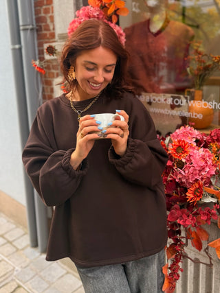 Coffee Addict Sweater / Beige-Brown