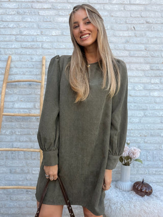 Corduroy Shirt Dress / Khaki