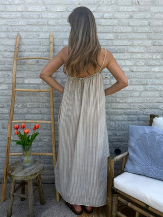 Striped Flow Dress / Beige