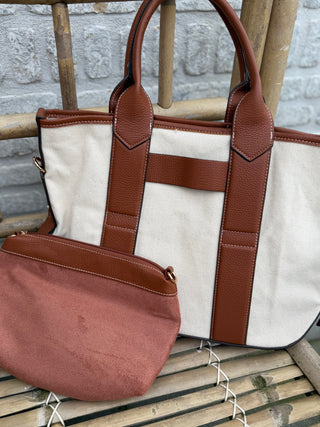 Canvas Shopper Bag / Camel