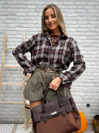 Plaid Checkered Shirt / Brown